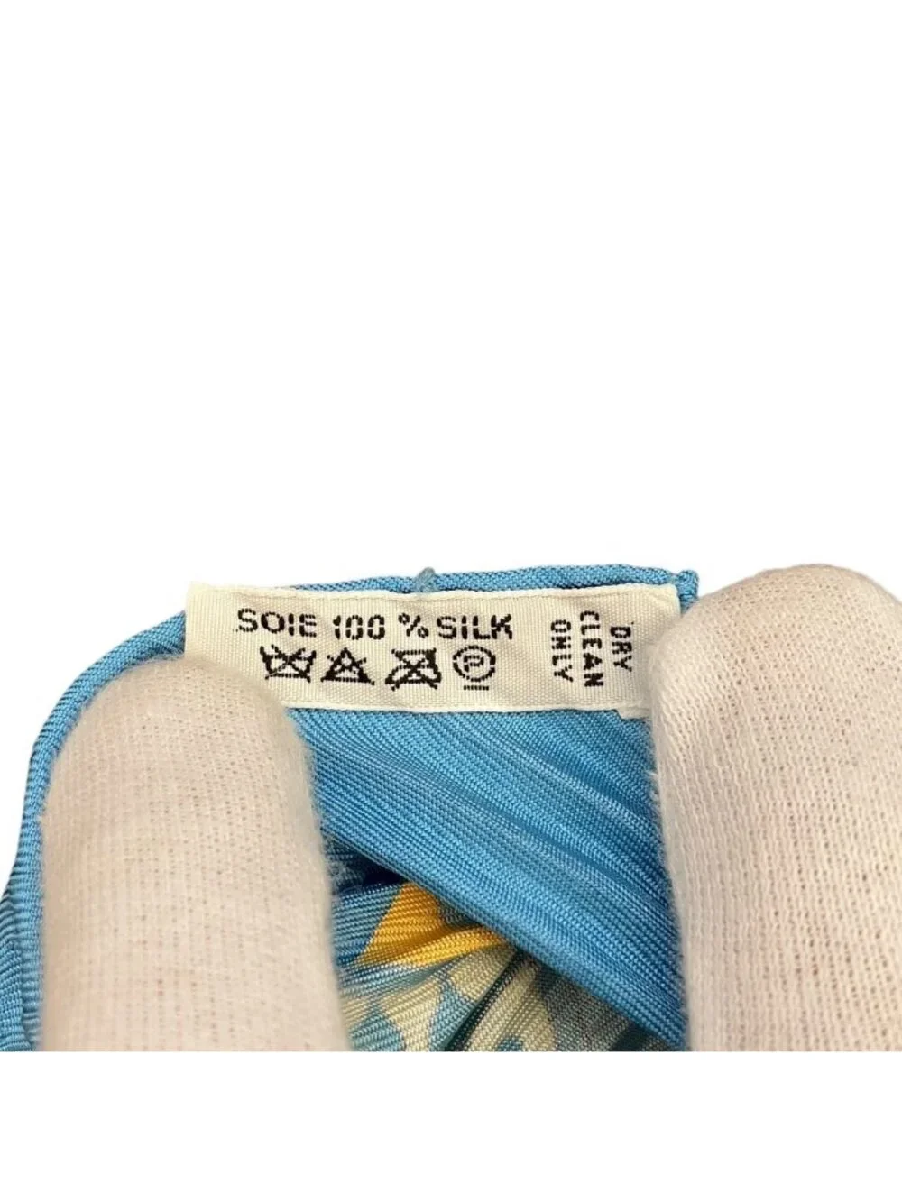 Hermes Pleated Carre 90 les Printemps de Thera Scarf Silk